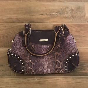 Flashy purple snake skin purse